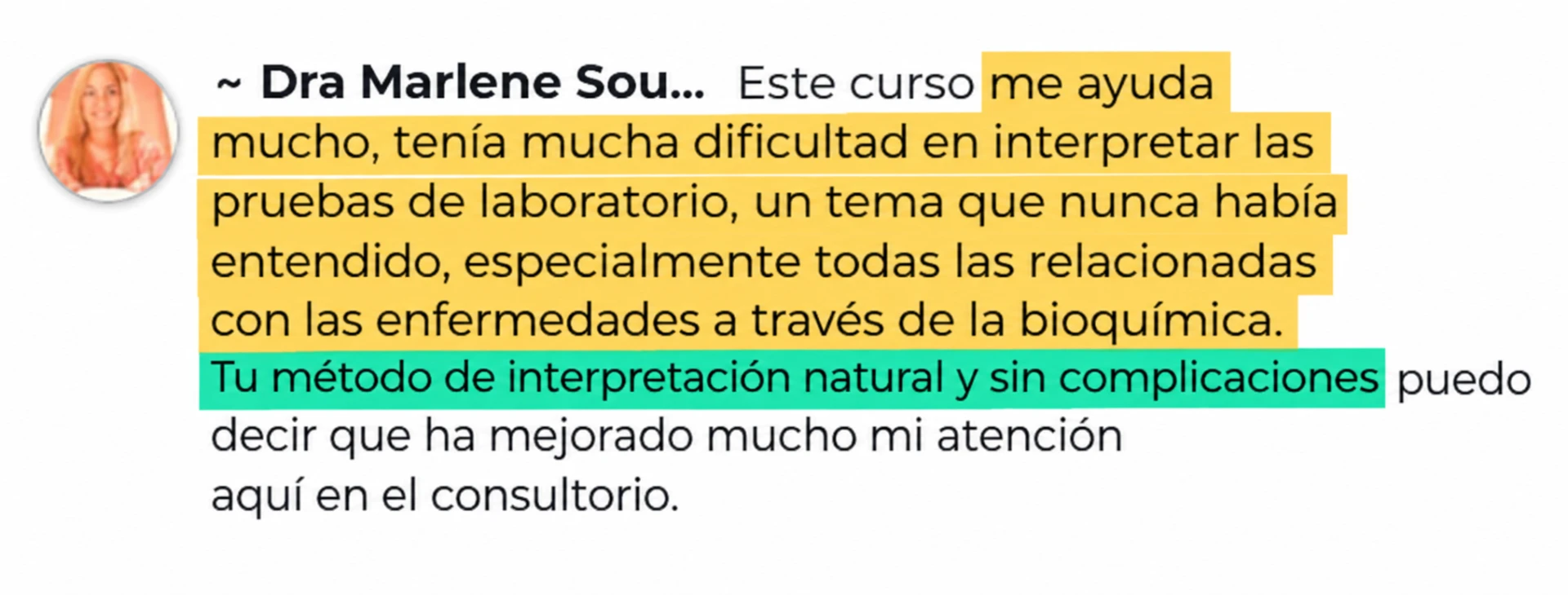 Testimonio de alumna de la Formación en Exámenes de Laboratorio — 4