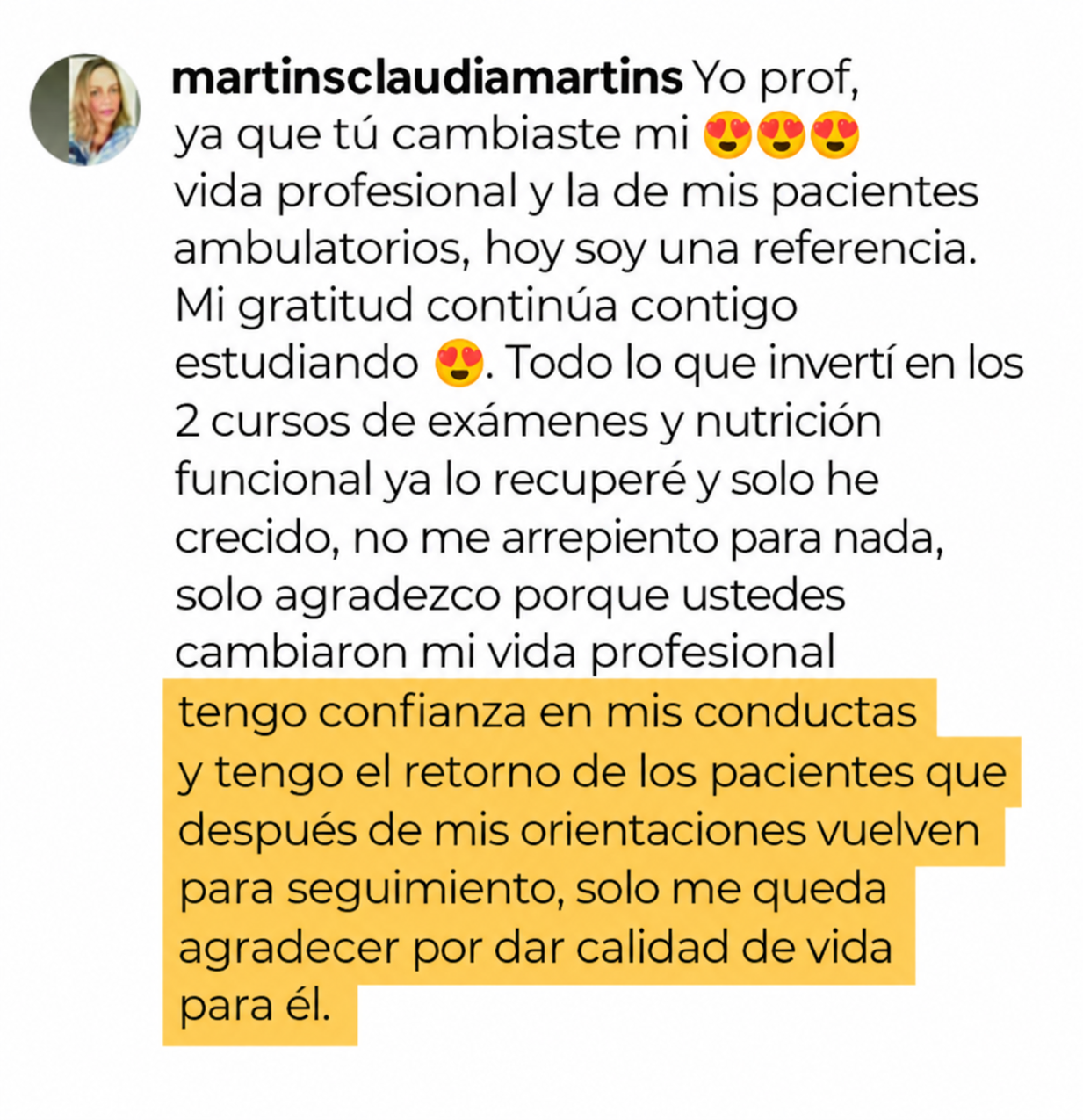 Testimonio de alumna de la Formación en Exámenes de Laboratorio — 9