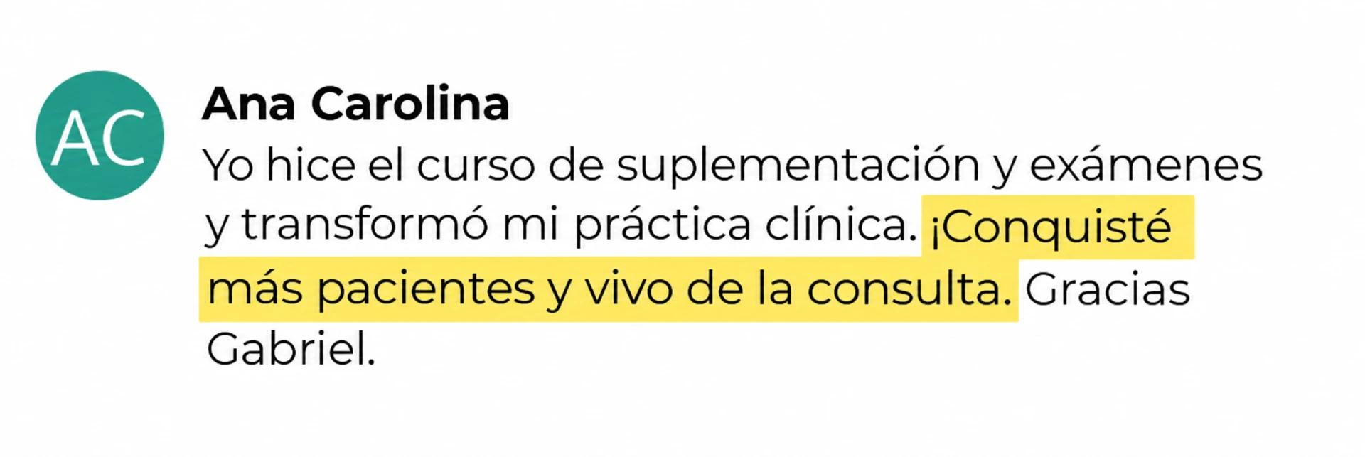 Testimonio de alumna de la Formación en Exámenes de Laboratorio — 12