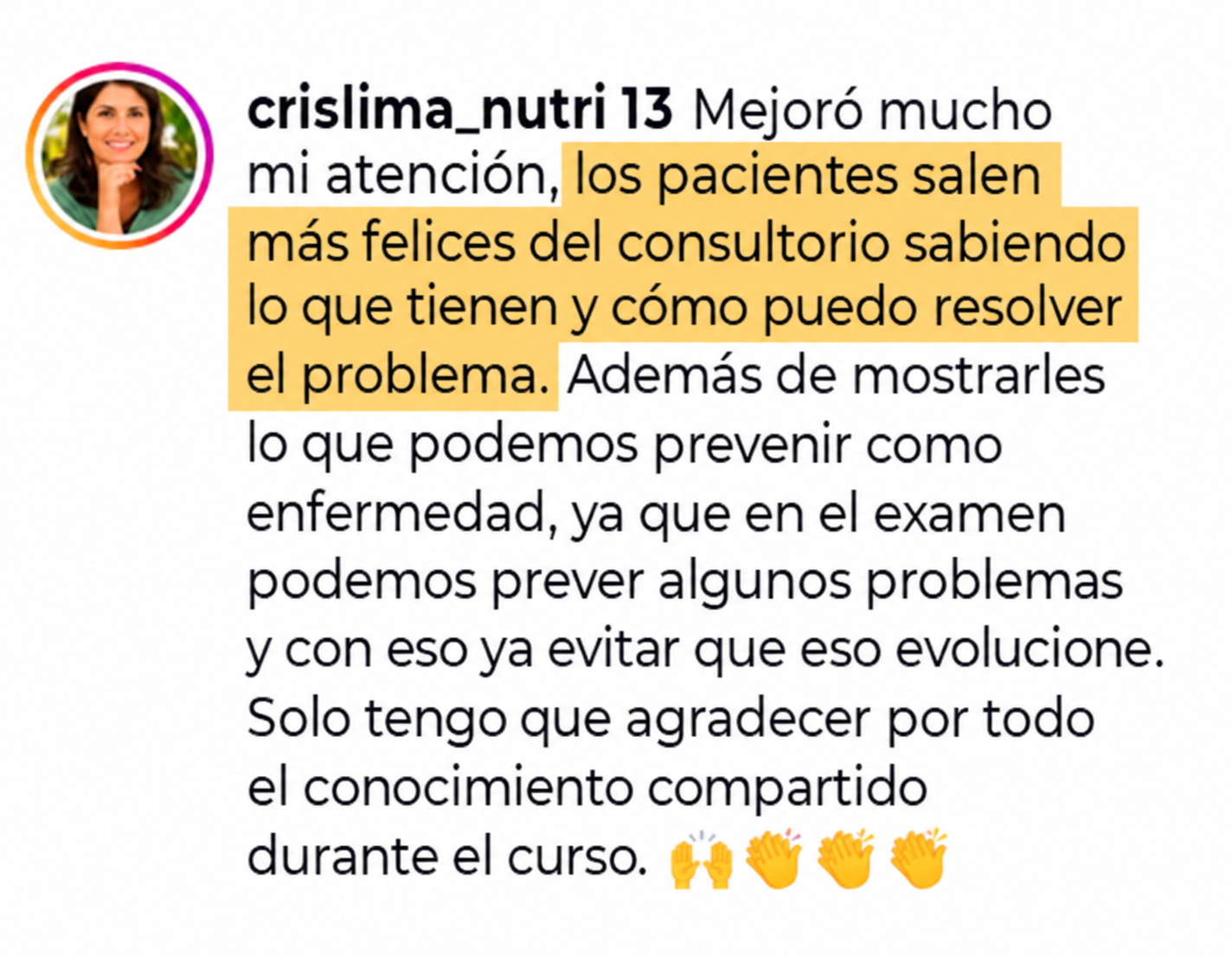 Testimonio de alumna de la Formación en Exámenes de Laboratorio — 7